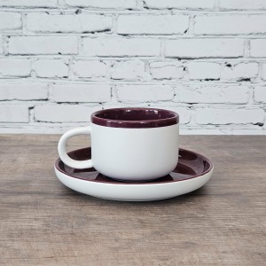 La Cafetiere Barcelona Plum Tea cup And Saucer
