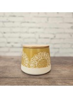 Artisan Flower Yellow Canister Storage Canister