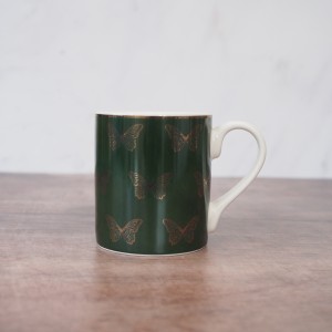 Mikasa Butterflies Porcelain Green Mug 