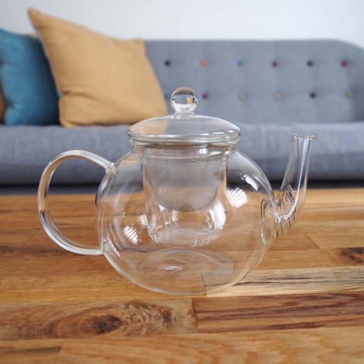 1.1L Modern Glass Loose Leaf Teapot with 2 infusers