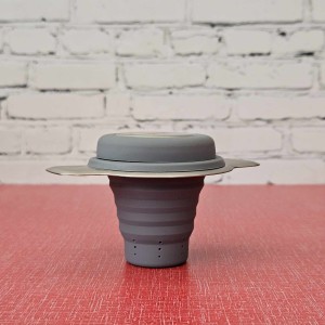 Grey Silicone Tea Infuser With A Lid Expandable Reusable Infuser  Grey Silicone Tea Infuser With A Lid Expandable Reusable Infuser