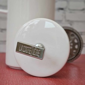 1.2L White Ceramic French Coffee Press Cafetiere  1.2L White Ceramic French Coffee Press Cafetiere