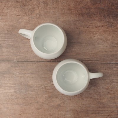 200ml White Porcelain Eva Teacups Set Of Two