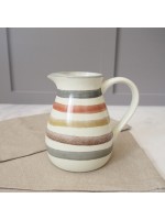 Classic Ceramic Milk Jug With Stripes Rustic Style