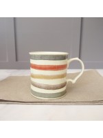 350ml Vintage Style Ceramic Tankard Mug With Stripes 