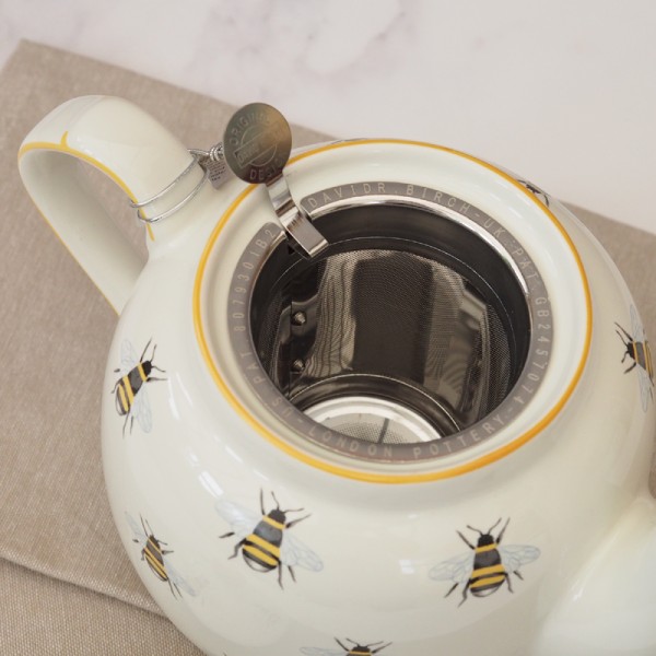 1.2l London Pottery Farmhouse Bee Teapot With Strainer