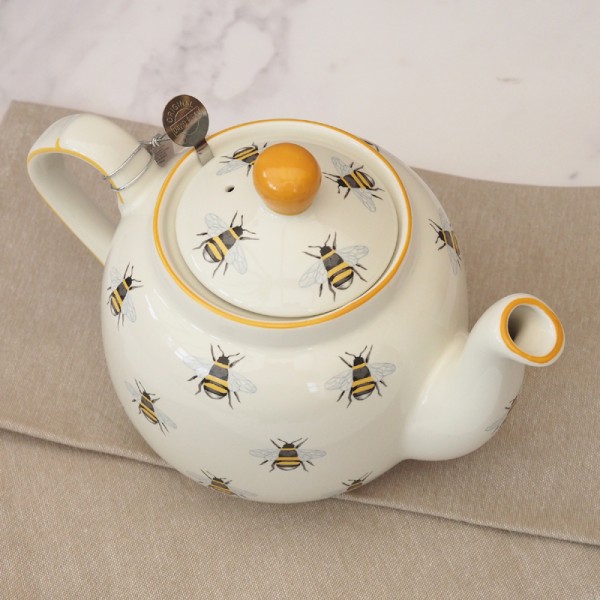 1.2l London Pottery Farmhouse Bee Teapot With Strainer
