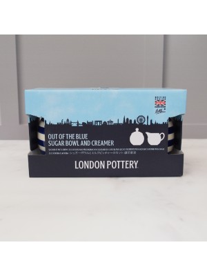London Pottery Sugar And Creamer Set With Blue Bands 