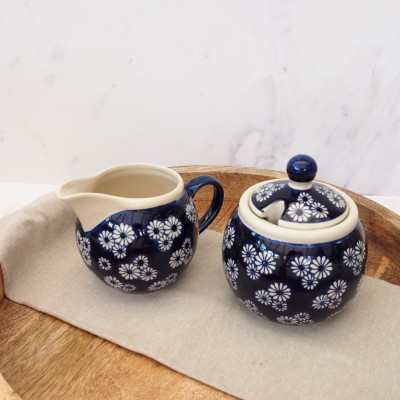 London Pottery Small Daisies Creamer And Sugar Pot Set