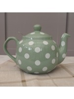 4 Cup London Pottery Green Ceramic Teapot With White Dots And Infuser