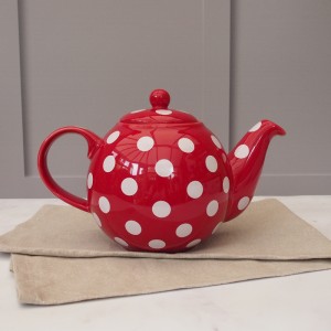 1.2l London Pottery Red Teapot With White Polka Dots 1.2l London Pottery Red Teapot With White Polka Dots