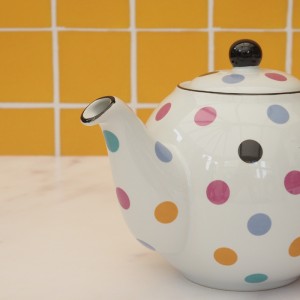 500ml White Teapot With Multi Dots London Pottery 500ml White Teapot With Multi Dots London Pottery