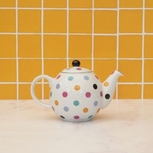 500ml White Teapot With Multi Dots London Pottery 500ml White Teapot With Multi Dots London Pottery