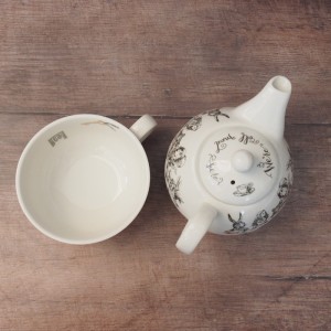 Alice In Wonderland Tea for One Teapot Fine China Teapot Alice In Wonderland Tea for One Teapot Fine China Teapot