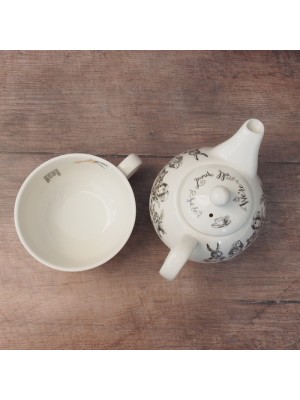Alice In Wonderland Tea for One Teapot Fine China Teapot