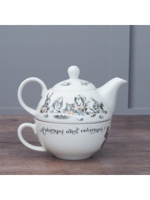 Alice In Wonderland Tea for One Teapot Fine China Teapot