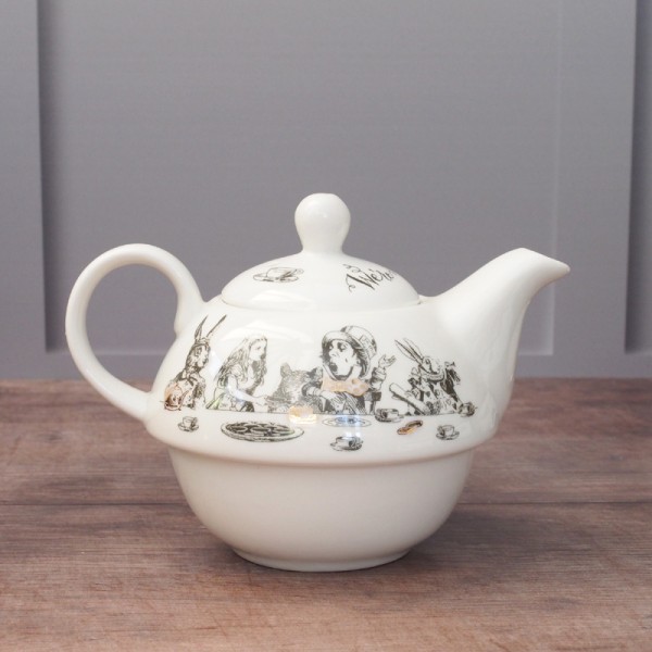 Alice In Wonderland Tea for One Teapot Fine China Teapot