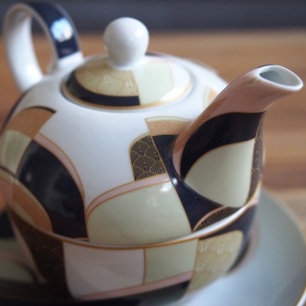 Tea For One Art Deco Teapot With A Cup And Saucer