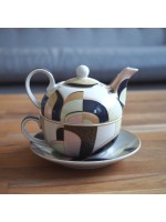 Tea For One Art Deco Teapot With A Cup And Saucer