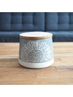 Artisan Flower Grey Canister Storage Canister