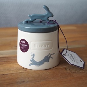 Artisan Hare Sugar Pot 3D Leaping Hare Lid Artisan Hare Sugar Pot 3D Leaping Hare Lid