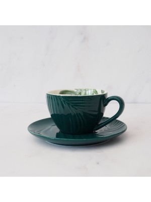 250ml Dark Green Bali Cup And Saucer