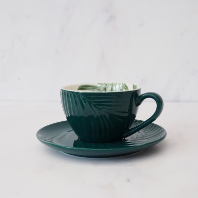 250ml Dark Green Bali Cup And Saucer