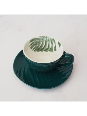 250ml Dark Green Bali Cup And Saucer
