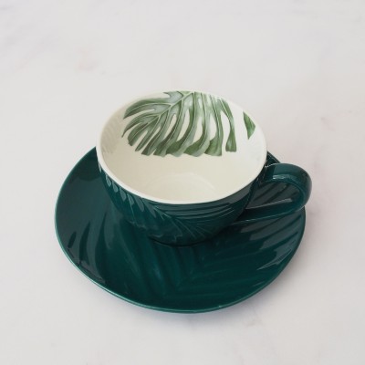 250ml Dark Green Bali Cup And Saucer
