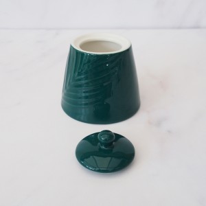 Bali Dark Green Porcelain Sugar Pot Bali Dark Green Porcelain Sugar Pot