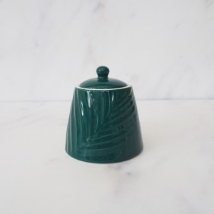 Bali Dark Green Porcelain Sugar Pot Bali Dark Green Porcelain Sugar Pot