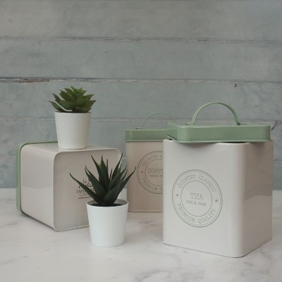 Sugar Tea And Coffee Storage Tins Set Of Three