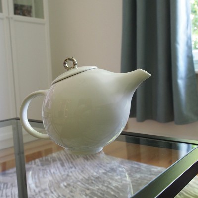 600ml White Eva Porcelain Teapot With Infuser