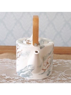 800ml Porcelain Teapot With A Marble Effect