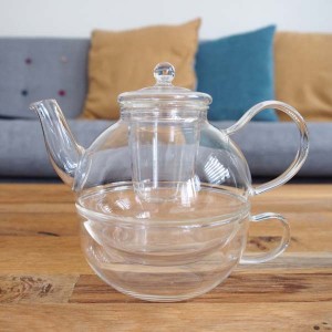 1pc Glass Teapot With Base, Nordic Clear Loose Leaf Tea Maker For Home