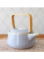 Pale Blue Porcelain Teapot And Two Mugs Set