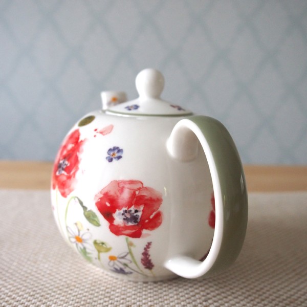 1L Poppy Field Fine China Teapot 