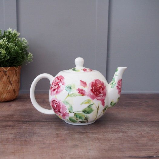 1L Rose Garden Ceramic Teapot With Floral Pattern