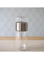 High Quality Borosilicate Glass Bottle Infuser With Silver Sleeve
