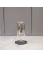 300ml Double Walled Glass Infuser Cup With A Lid